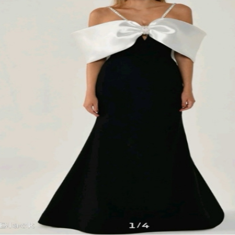 Black Mermaid Prom Dresses 2025 Spaghetti Pearls Satin Bridesmaid Evening Formal Party Second Birthday Engagement Gowns Plus Size Dress For Special Oc