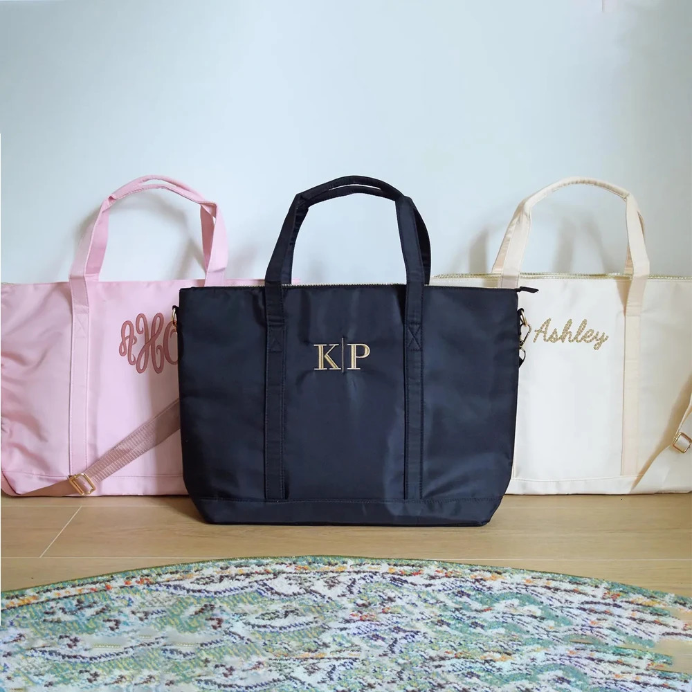 Everyday Tote Bag Eco Friendly Women Men Large Work Travel Beach Bag Waterproof Tote Bag Plain Pink Black Nude Nylon Tote Bags 250610