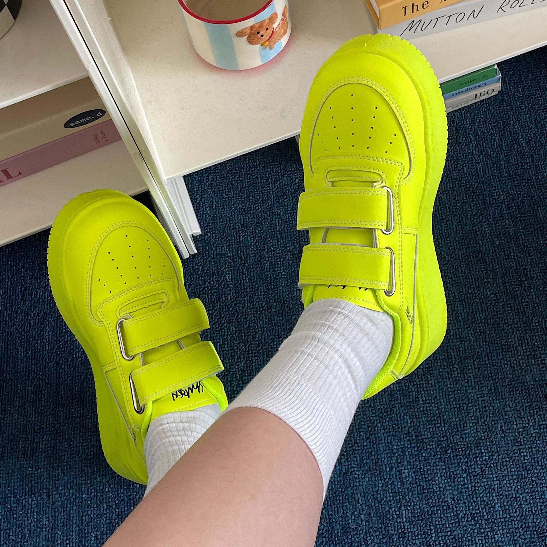 Ddmysports Trendy Magic Tape Women S Shoes New Summer Thick Sole Platform Casual Spring Autumn White Sneakers Outdoor Shoes