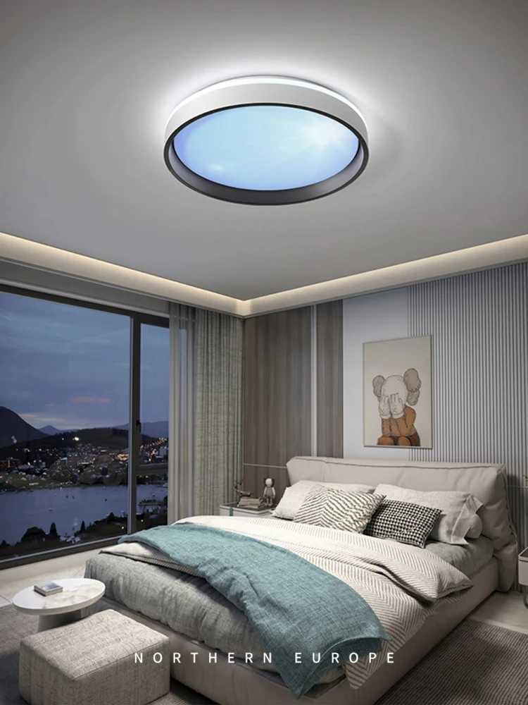 Modern LED Blue Sky Ceiling Lamp Smart Brightness Dimmable Round Ceiling light for Living Room Bedroom Kitchen Moon Lighting XJ2500613