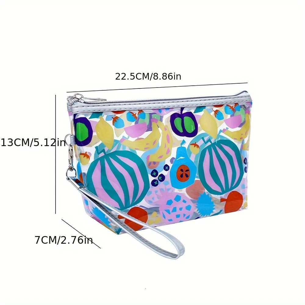 Clear PVC Cosmetic Bag Women Printed Make Up Pouch Travel Wash Toiletry Storage Organizer Waterproof Makeup Beauty Case 250614