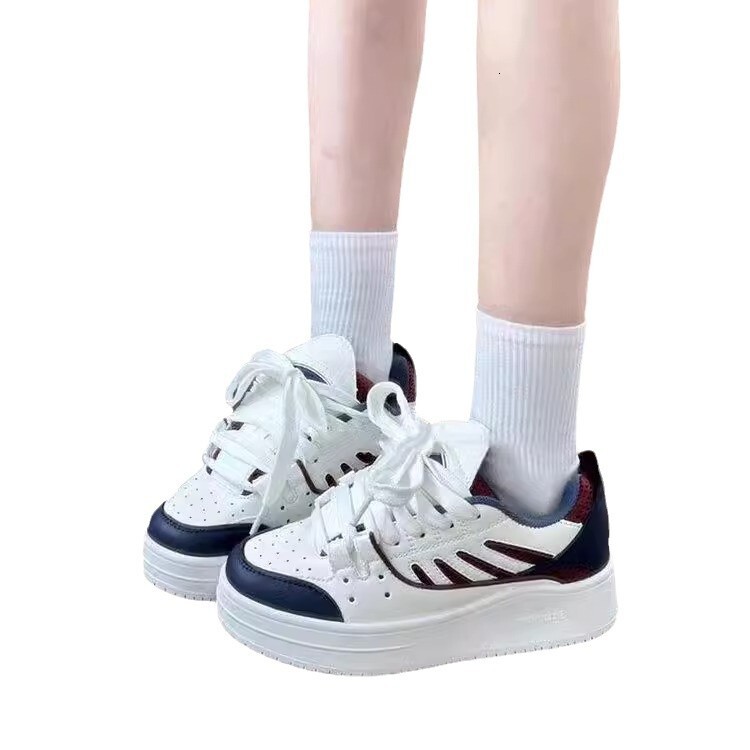 Ddmysports Thick Soled Low Top Sneakers For Women Ins Style Autumn And Winter New Sports Student Versatile Casual Loafers Outdoor Shoes