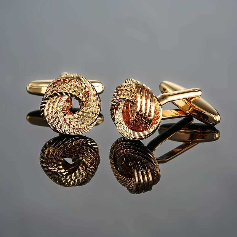 High quality classic twist Cufflinks Golden Silvery Blue Purple black knot button mens Business wedding accessories jewelry XJ250614