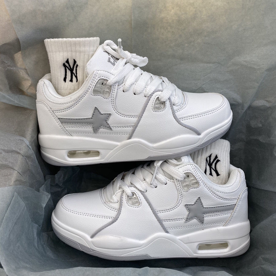 Ddmysports National Trend Chic Star Cushion Sneakers For Students Unisex Versatile Jogging Shoes Ins Style Summer Couple White Outdoor Shoes