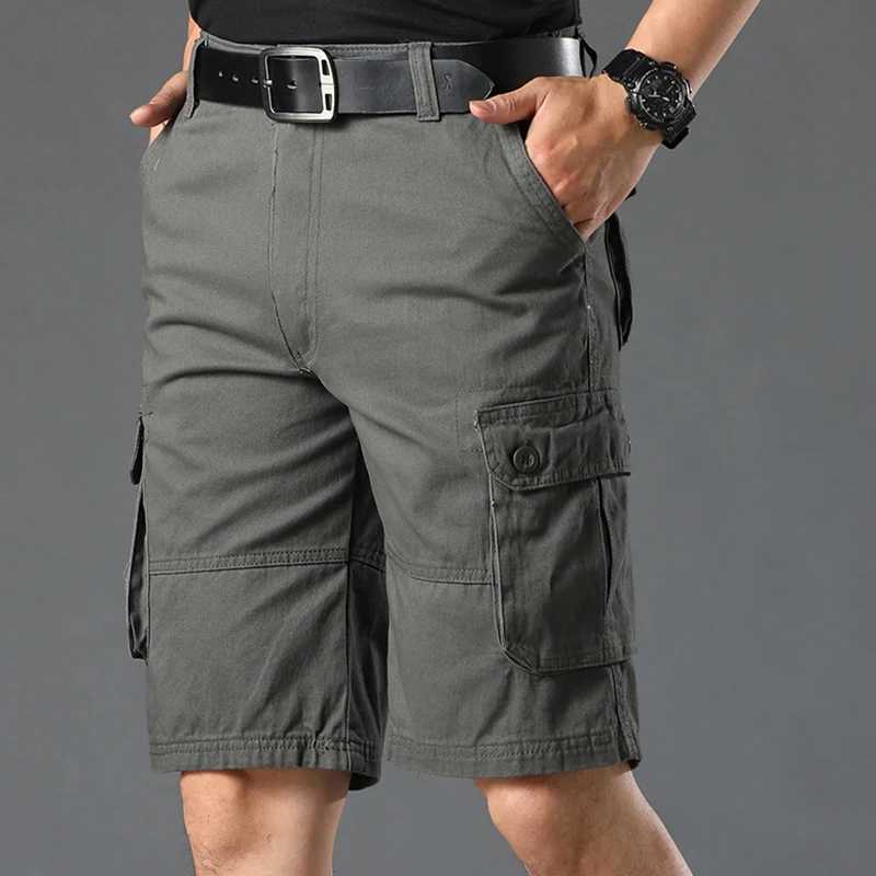 Summer Mens Cotton Cargo Shorts Men Fashion Multi Pockets Military Short Men Outdoor Army Casual Joggers Short Male Plus Size 44 W250614