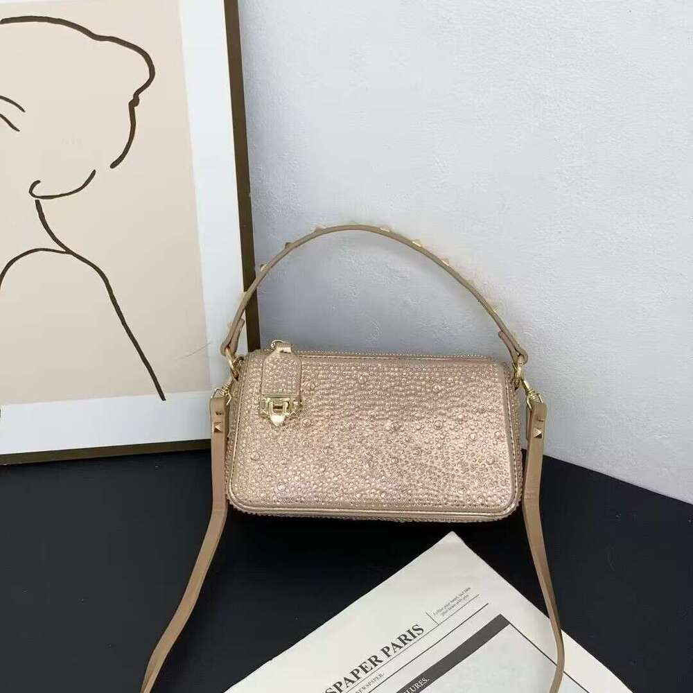 2024 New Mini Diamond-Studded Handbag Flap Shoulder Crossbody Versatile Women's Small Square Bag
