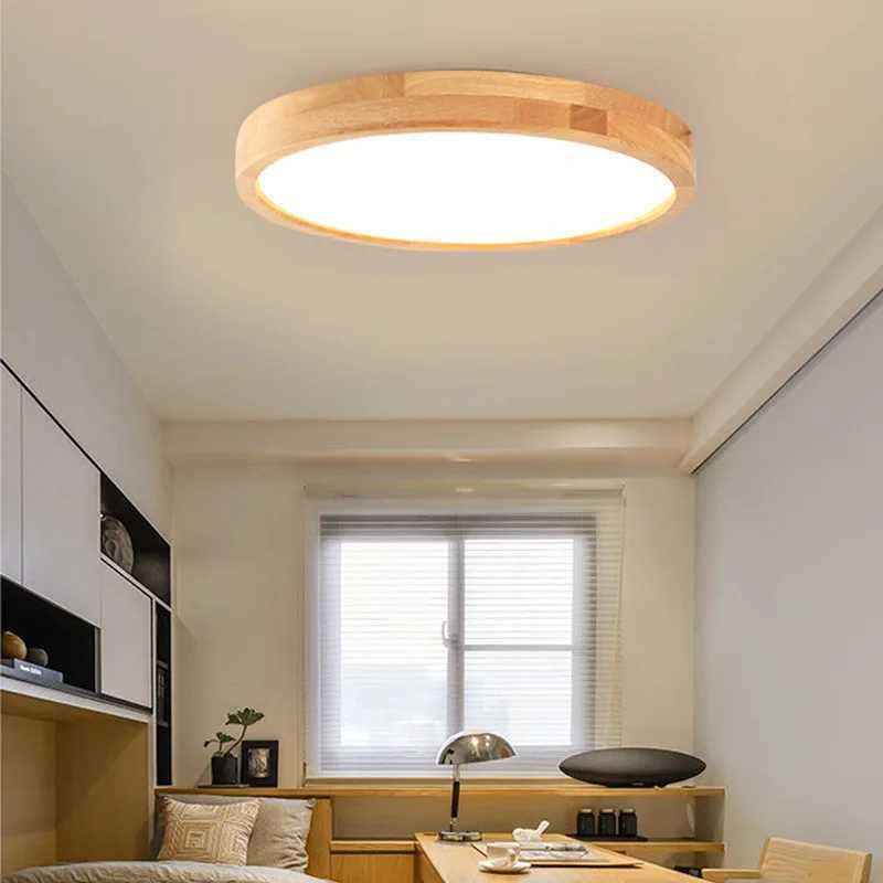 Nordic LED Wood Ultrathin Ceiling Lamps 23cm/30cm/40cm For Bedroom Living Room Kitchen Home Decoration Lamps Home Lighting XJ2500613