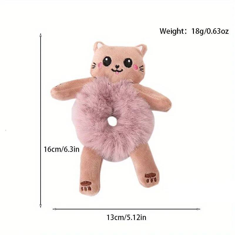 1pcs Girl Frog Plush Green Circle Bun Cute Funny Hair Band Elastic Scrunchies For Women Ponytail Hairstyle