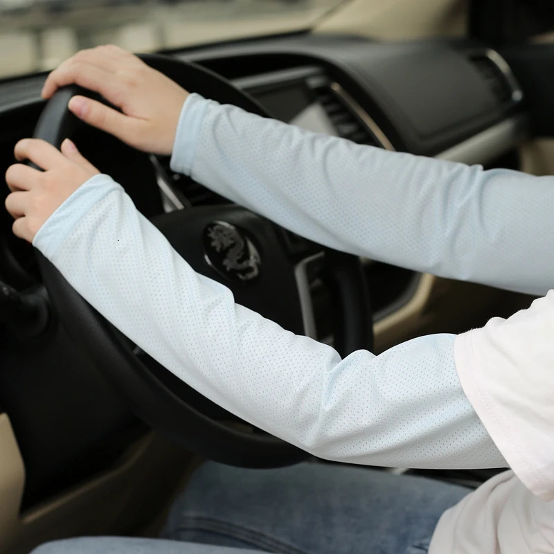 Ice sleeve summer sun protection mens ice silk sleeve womens thin cycling lengthening loose driving sunshade elbow gloves 250610