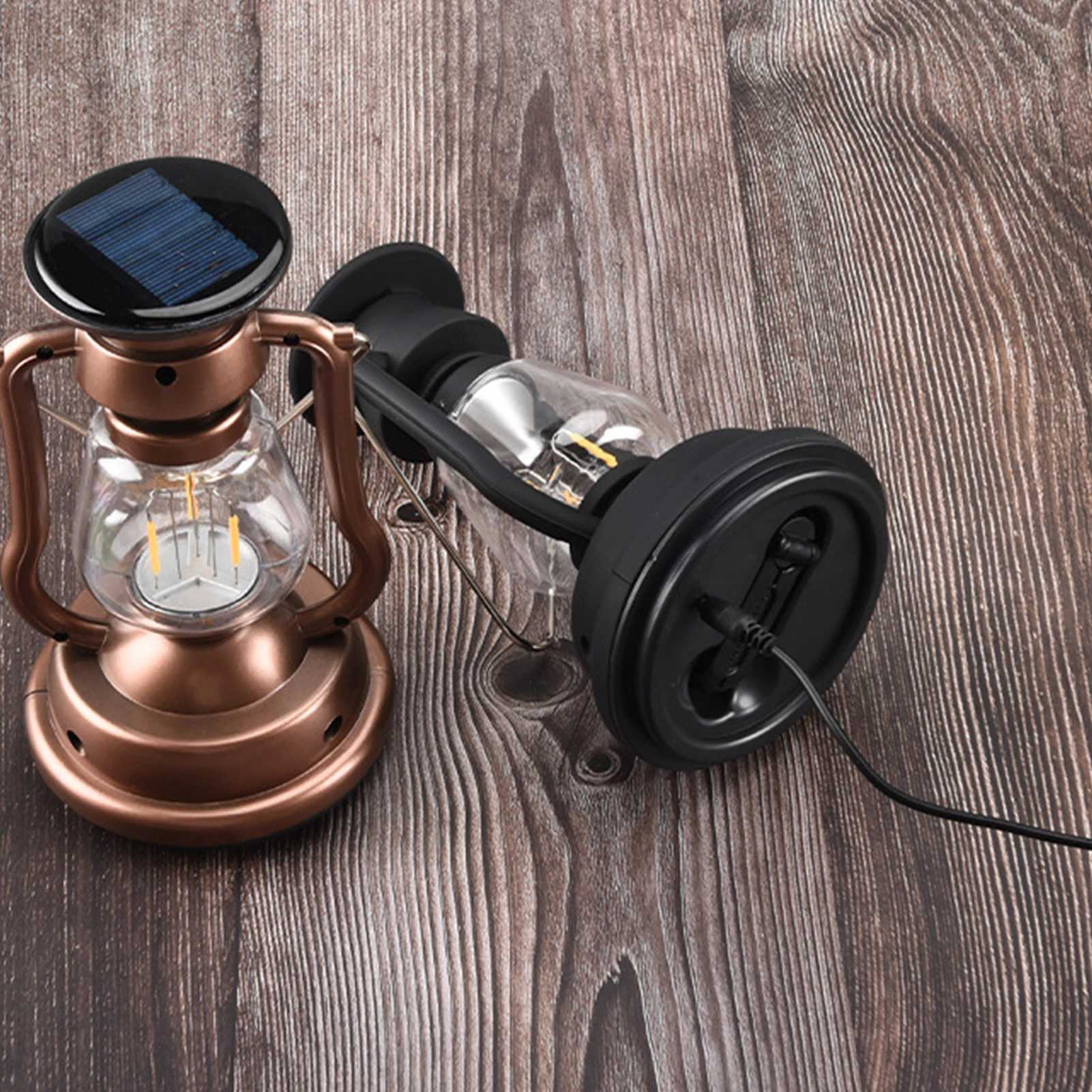 USB Rechargeable Camping Light Portable Hand Crank Generator Camping Tent Light Outdoor Solar Charging Waterproof LED Flashlight W250613