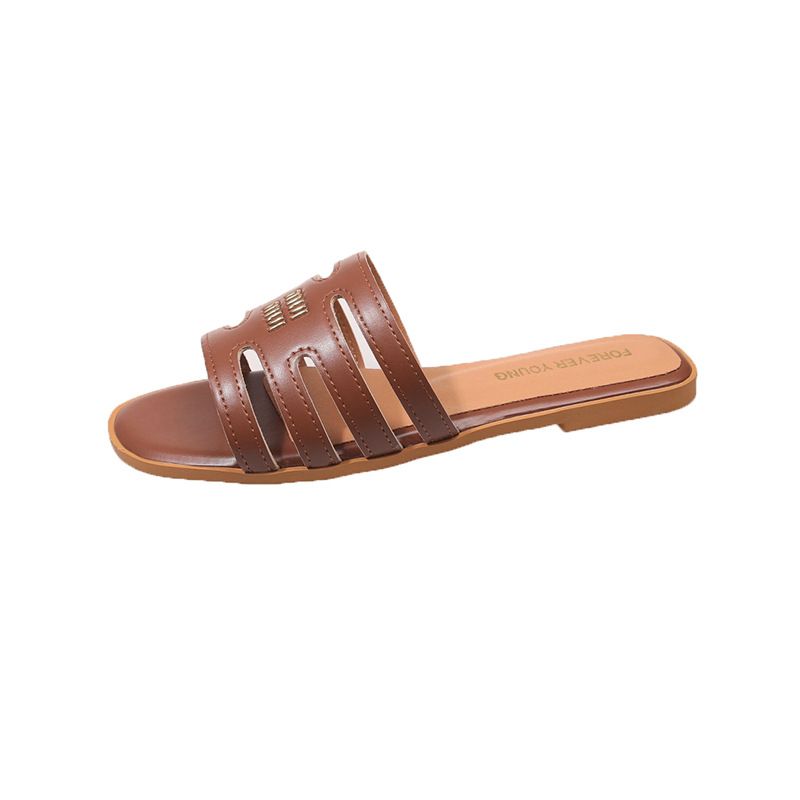 free shipping designer sandals luxury slippers slides yellow white brown black indoor outdoor beach versatile fashion slippers plus size 35-43