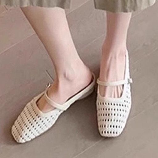 Ddmysports Women S Outdoor Woven Breathable Single Shoes New Style One Strap Mules Chunky Heel Beach Casual Sandals Outdoor Shoes