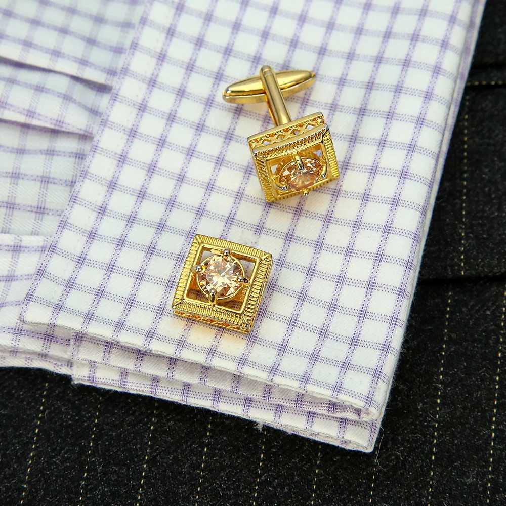 Zircon Cufflinks for Men French Shirts Accessories Business Banquets Wedding Cuff Links Mens Jewelry Gifts Sleeve Button XJ250614