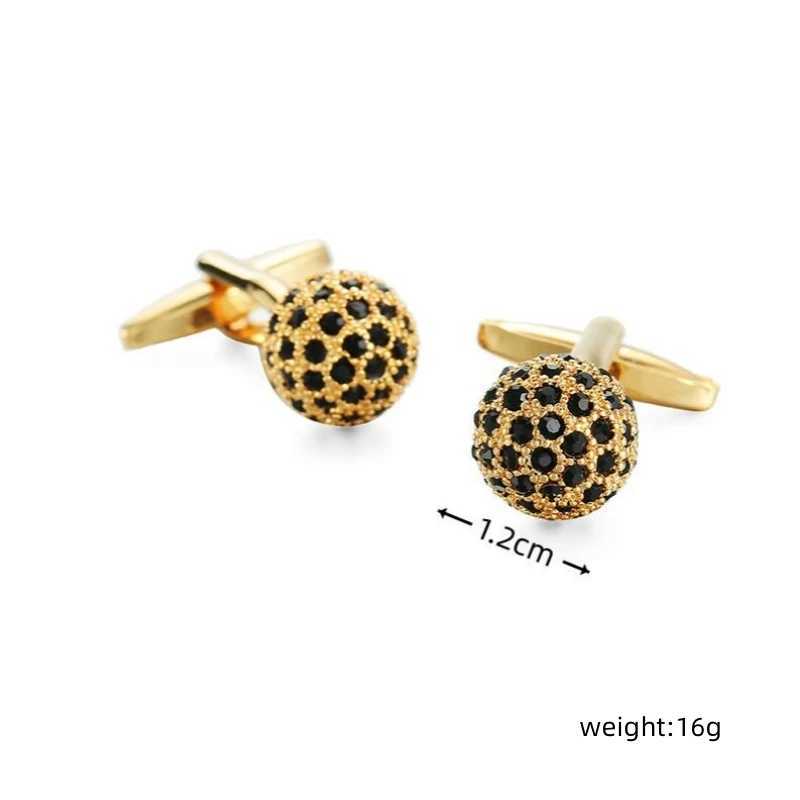 Mens French shirt cufflinks copper material black crystal ball cufflinks mens wedding clothing accessories wholesale XJ250614