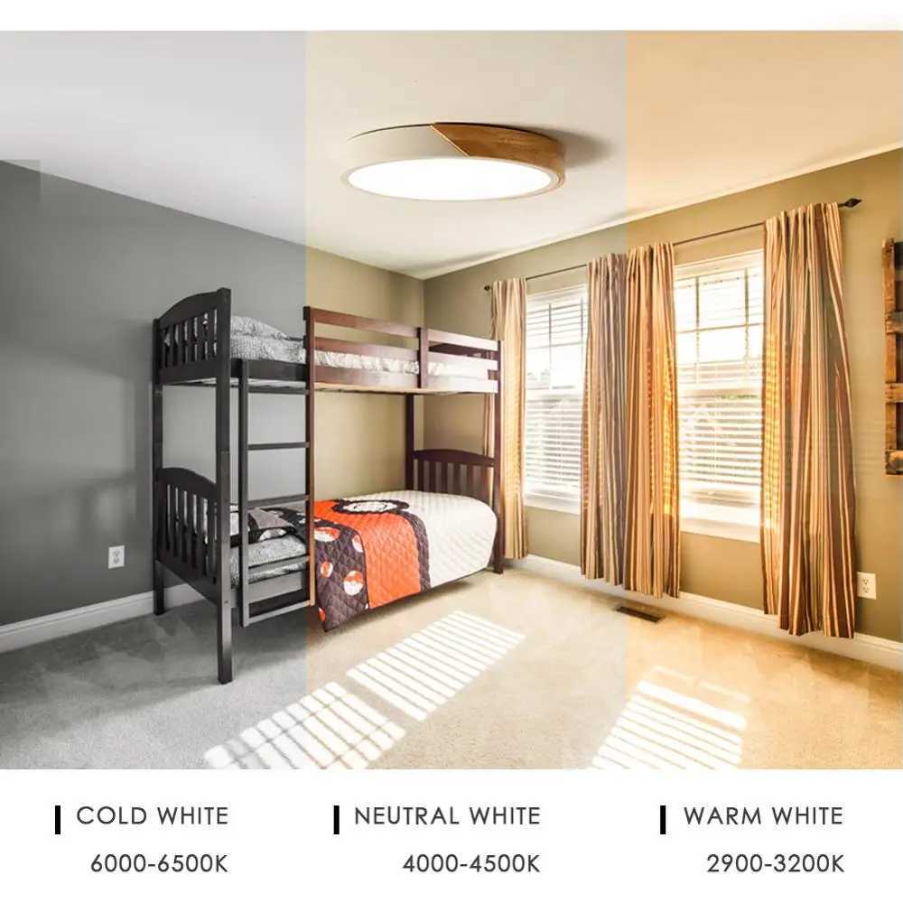LED Ceiling Light Modern Nordic Round Lamp Wooden Home Living Room Bedroom Study Surface Mounted Lighting Fixture Remote Control XJ2500613