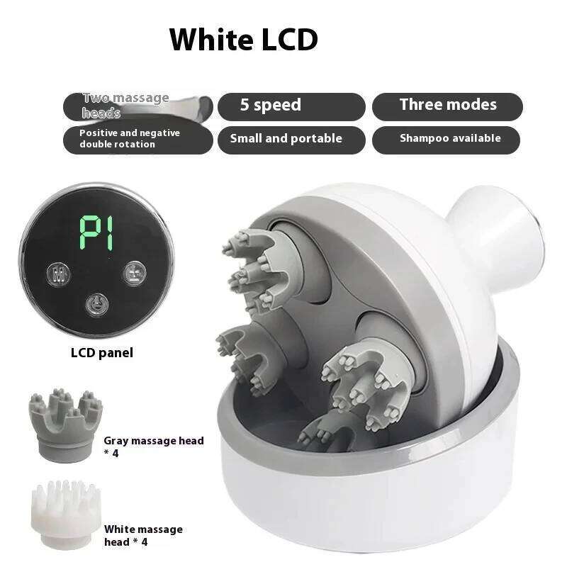 Tuhopeta Scalp Massager 3D Kneading Shiatsu Head Relaxation Device USB Rechargeable Electric Massage With Tension Relief Pets