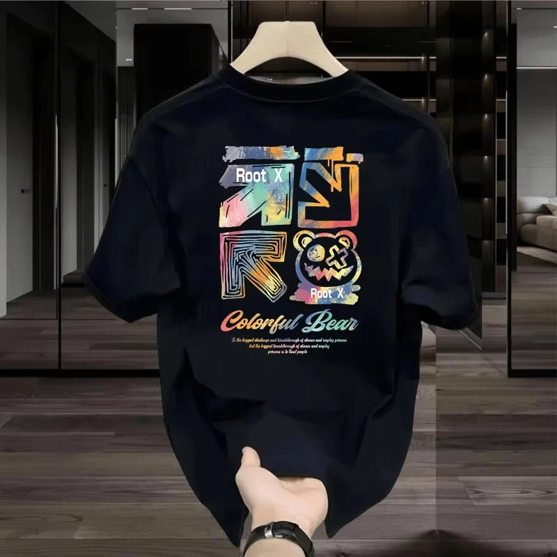 Trend Printed Short-sleeved T-shirt for Men and Women 100%Pure cotton T-shirt