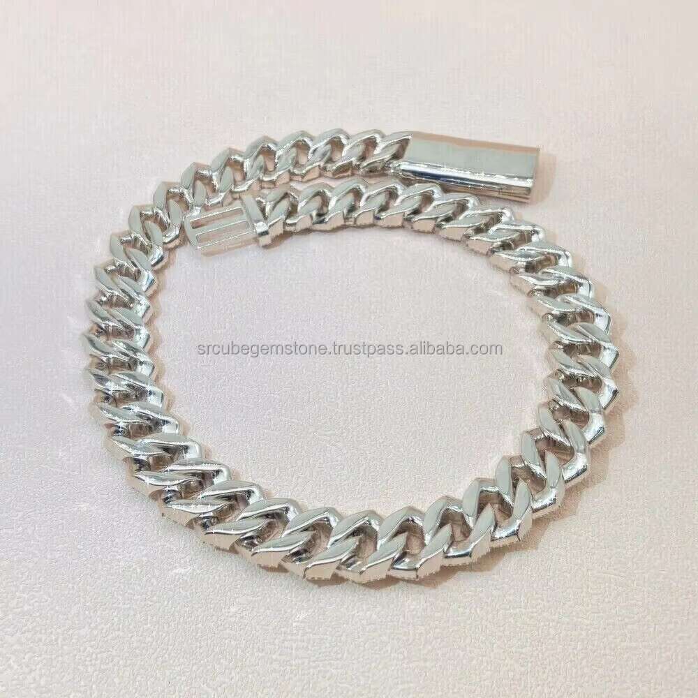 Big Hip Hop Cuban Chain Vvs Moissanite Cuban Link Good Price Iced Out Miami Cuban Link Chain Solid Silver 925