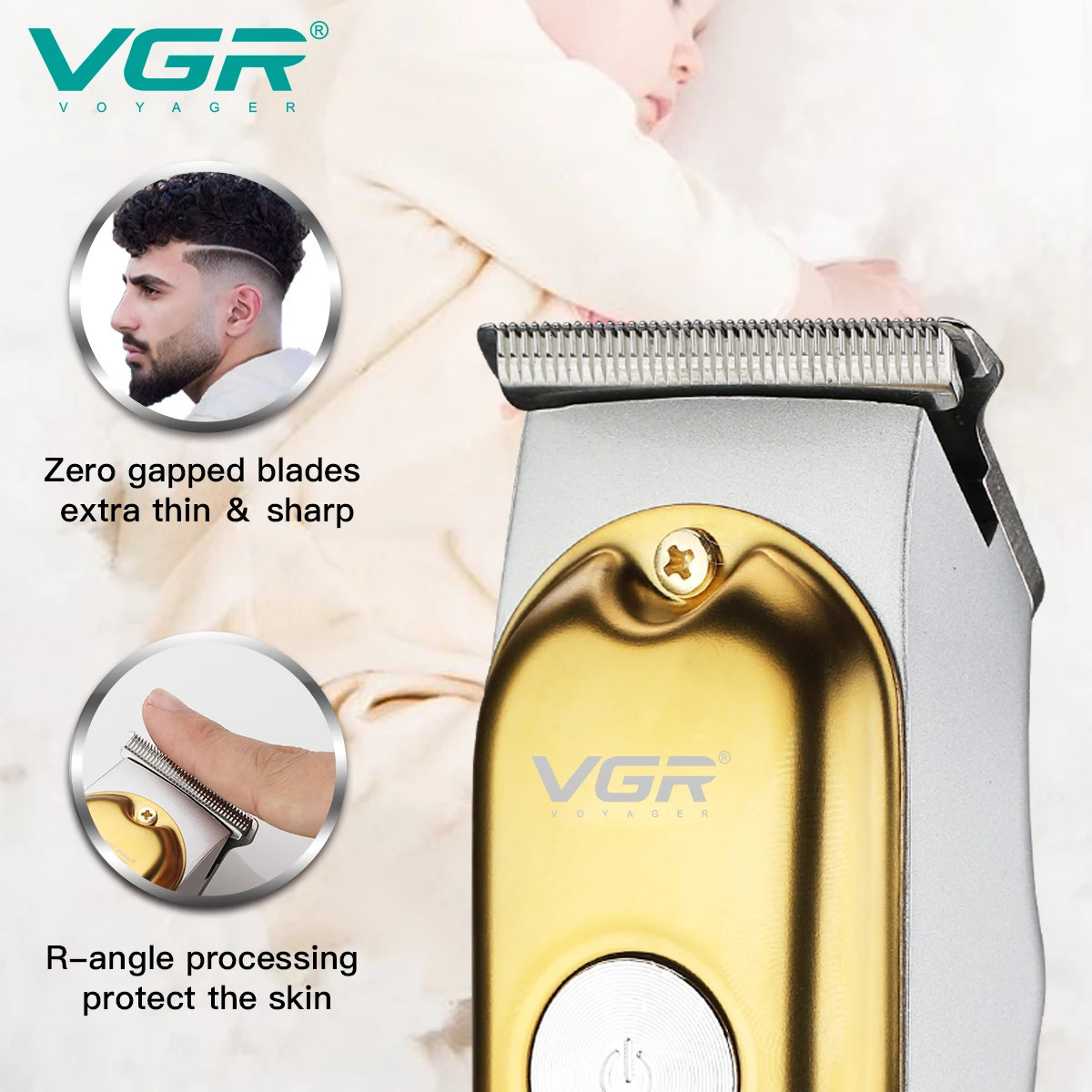 VGR Hair Clipper Mini Hair Trimmer Professional Beard Trimmer Rechargeable Cordless Electric T-Blade Zero Cutting Machine V-290 250612