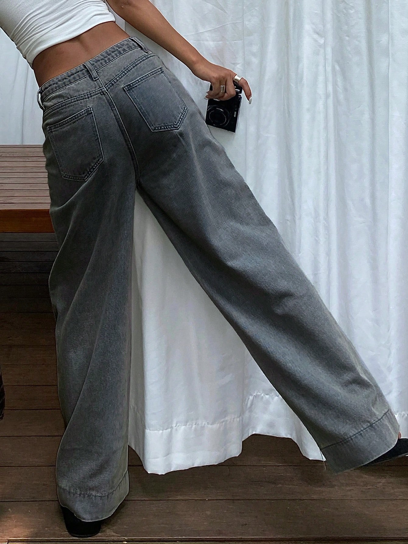 Spring and Summer Ladies' Fashionable and Versatile Wide-leg Denim Pants