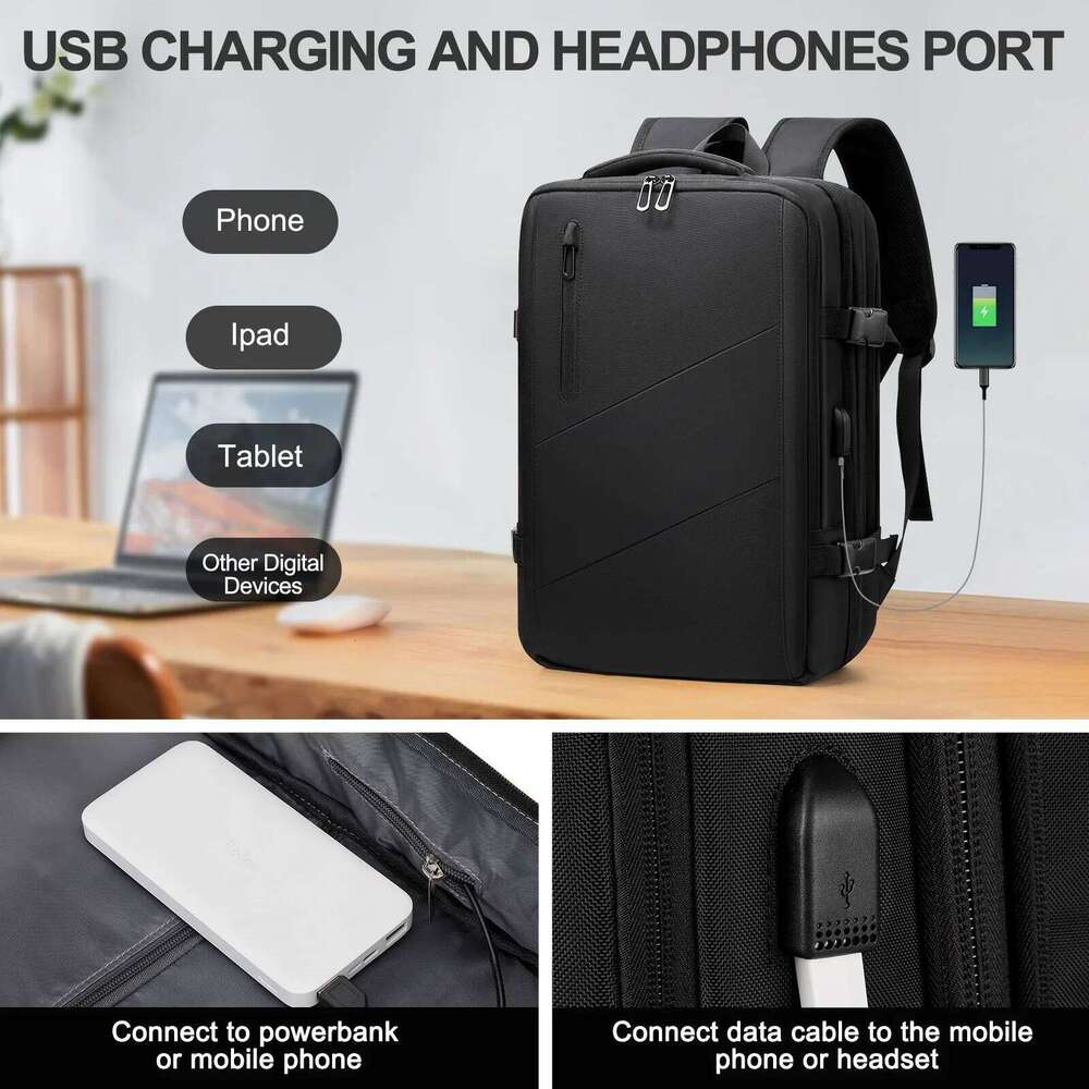 Extra Large 40L Travel For Men Extenable Airplane Cabin Carry On Backpack Waterproof Business Work Laptop Bag