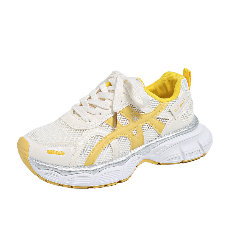 Ddmysports Ins Korean Style Breathable Dad For Women Summer Student Sports Running Casual Shoes Thick Sole Mesh LD Outdoor Shoes