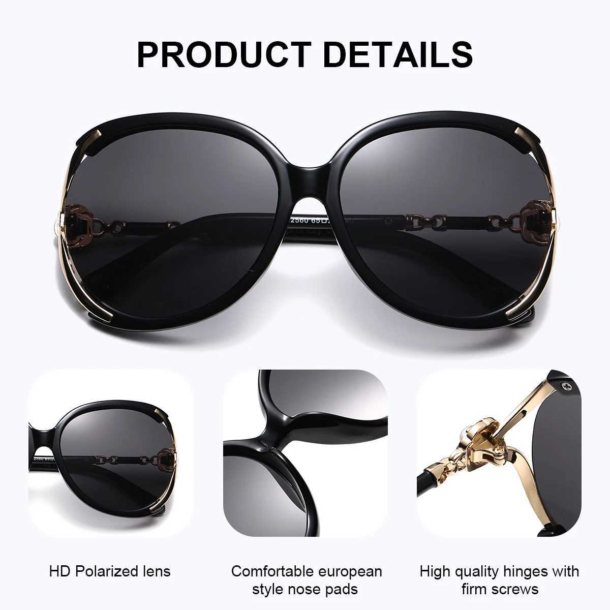 CATMONROE 1 PCS Polarized Women sunglasses Oval PC Frame Metal Hinge Decorative Flower UV400 Brand Luxury women glasses Z250614