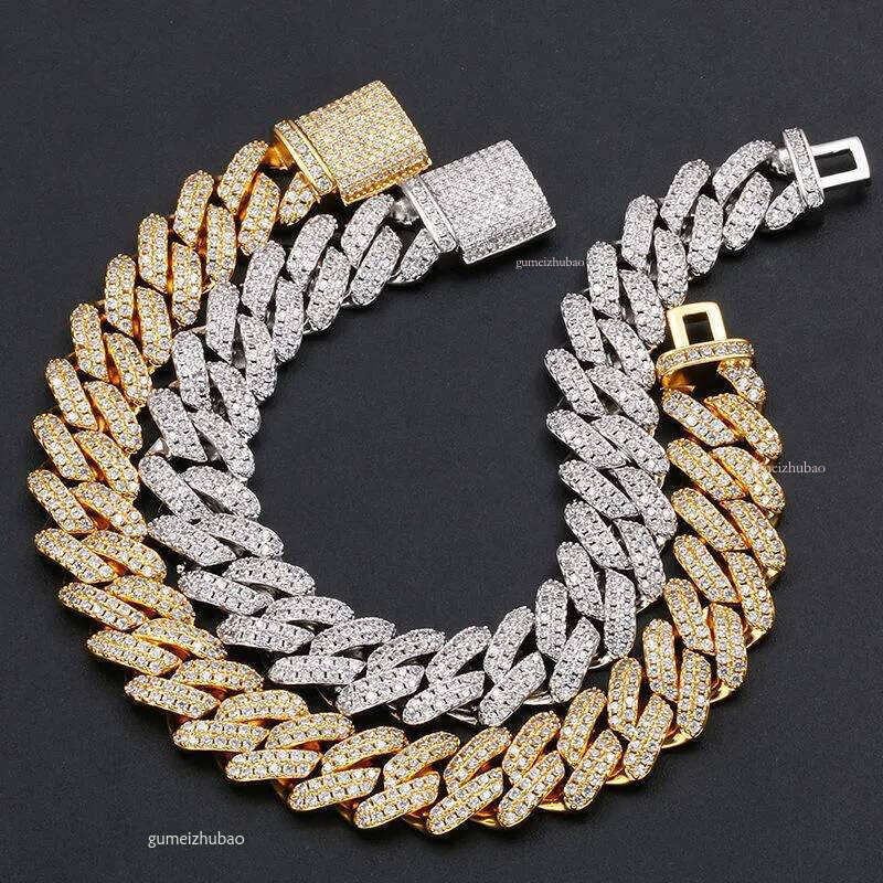 moissanite cuban link chain 14mm round cut vvs sterling sier iced out box clasp designer product men and women