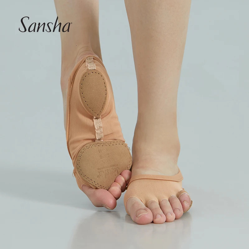 Sansha Ballet Dance Foot Protector Pad Elastic Mesh Split-sole Leather Foot Thongs Choose Size According To Feet Length MD6 250613
