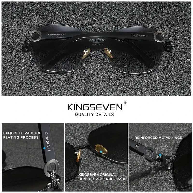 KINGSEVEN New Vintage Butterfly Sunglasses Women Retro Double Ring Design Gradient Square Sun Glasses Female UV400 Z250614
