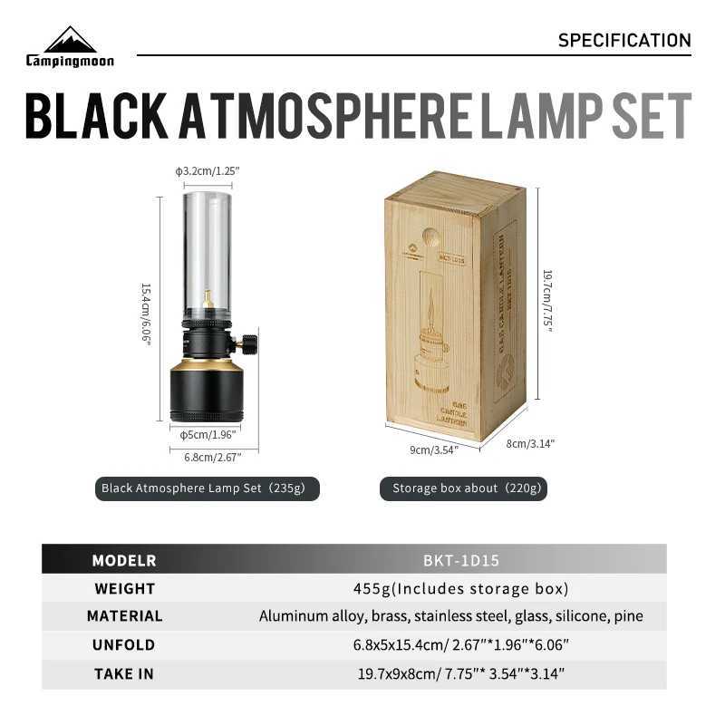 CAMPINGMOON Atmosphere Candle Light Set Equipped with Inflatable Aluminum Can Outdoor Camping and Barbecue Atmosphere Light W250613