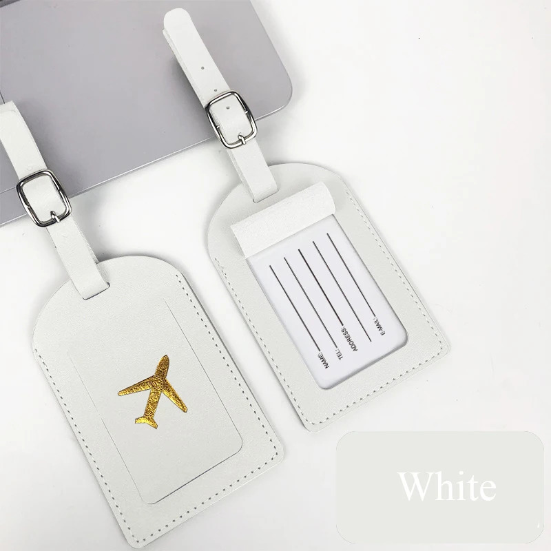 Luxury Gold Airplane Luggage Tag Custom Name Suitcase Address ID Label Personalize Initials Gift Women Men Travel Accessories 250614