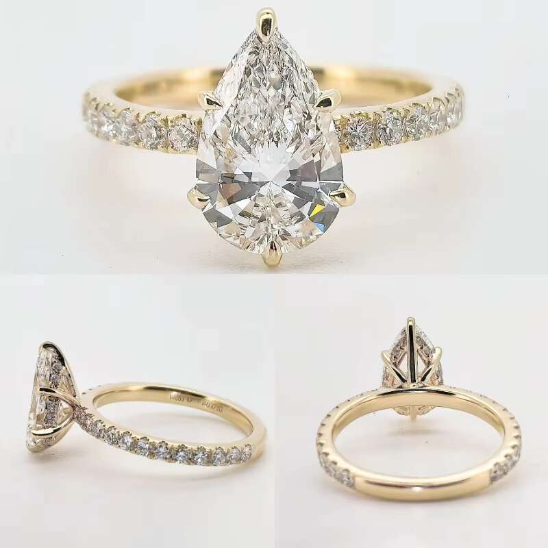 Classic 2ct Diamond Synthetic Engagement Ring Igi Certified Diamond Synthetic Pave Cvd Lab Grown Diamond