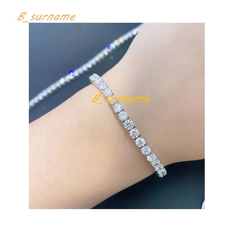 Fine Jewelry Manufacturer 14k Solid Gold Hip Hop Jewelry Moissanite Tennis Link Permanent Bracelet Chains Tennis Bracelet
