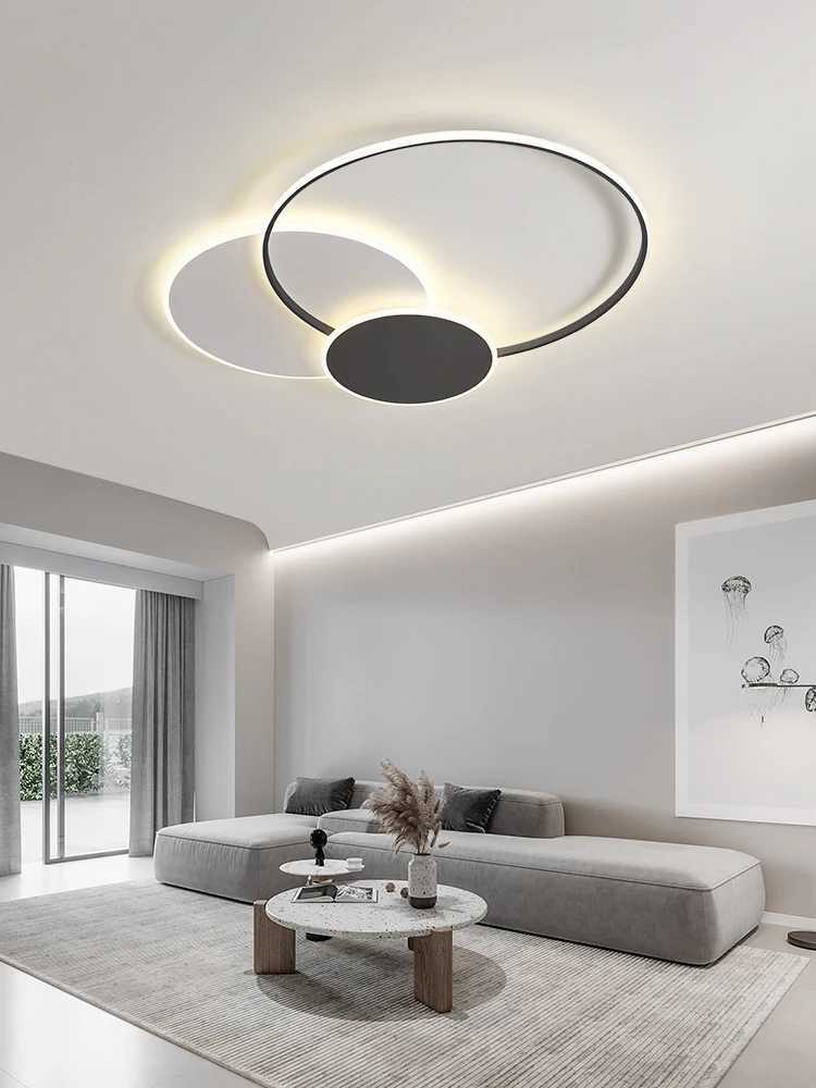 Modern Minimalism Circles LED Living Room Ceiling Lights Foyer Dimmable Round Bedroom Lamp Lighting Home Decor Lustre FixturesXJ2500613