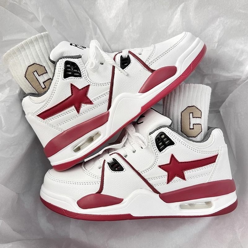 Ddmysports National Trend Chic Star Cushion Sneakers For Students Unisex Versatile Jogging Shoes Ins Style Summer Couple White Outdoor Shoes