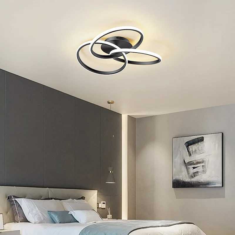 Modern LED Ceiling Light 52CM Black Gold Cloverleaf Light For Bedroom Living Room Corridor Home Decor Indoor Lighting fixtures XJ2500613