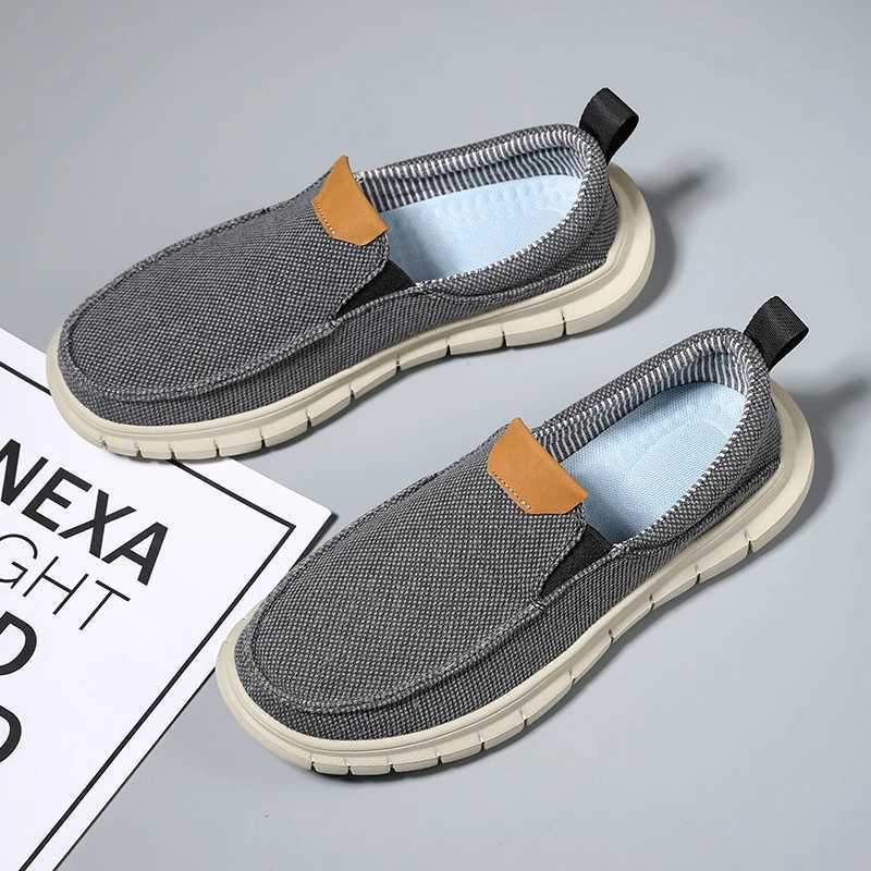 New Men Casual Canvas Shoes Mens Loafers Breathable Slip Flats Male Vulcanized Shoes Driving Shoes Plus Size 47 Walking shoe XJ250614