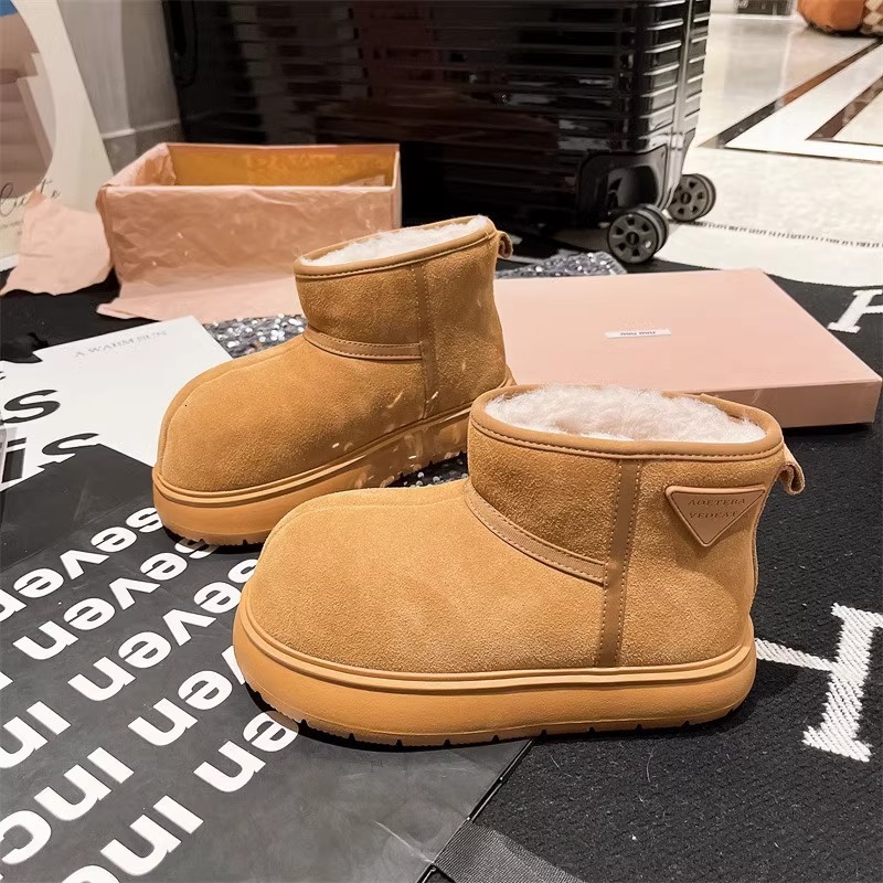 Ddmysports Maillard Non Slip Warm Snow Boots For Women Autumn Winter New Thickened Fleece Lined Northeast Cotton Shoes With Heel Outdoor Shoes