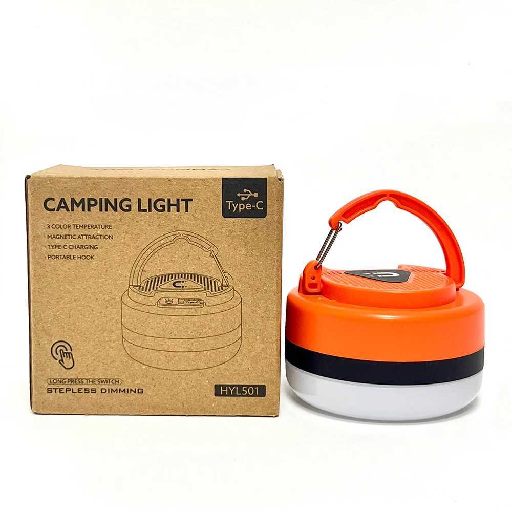 Camping Lantern LED USB Rechargeable Lantern Flashlight Tent Light Emergency Hanging Lights for Camping Hurricanes Power Outage W250613