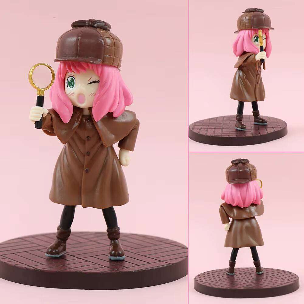 DHGadges Spy X Family Anya Forger Detective Figure 13cm Anime Collectible Model Cute PVC Figurine Desktop Toy Gift for Fans
