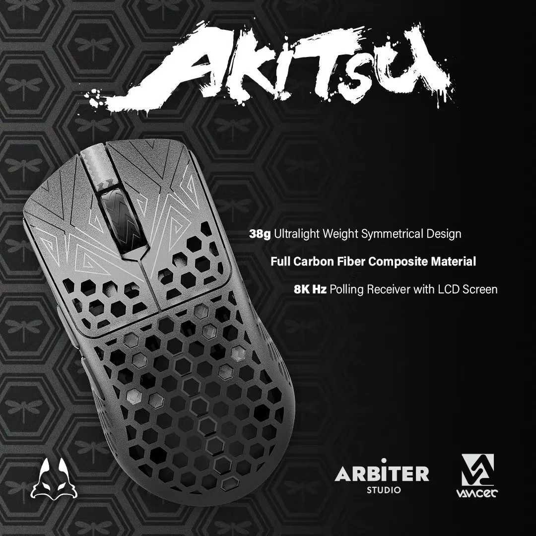 Arbiter Stu AKITSU 38g Carbon Fiber 8K Wireless Gaming Mouse T250613