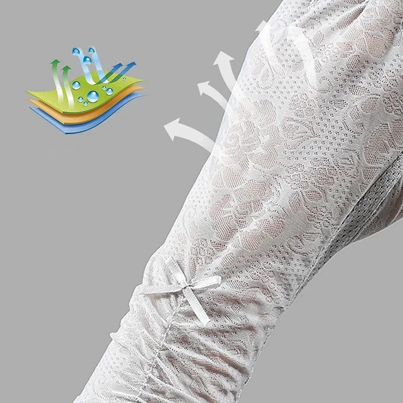 Ice Half Finger Spring Summer Thin Long Lace Outdoor Riding Driving Womens Sunscreen Gloves Fingerless Gloves Black Gloves 250610