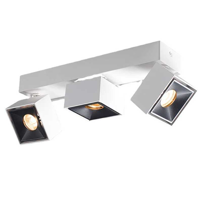 Square LED spotlights 355 adjustable 1-4 heads ceiling lights anti-glare living room hotel office and business lighting 10WXJ2500613