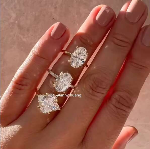 Classic Women Jewelry 925 Sterling Silver VVS Moissanite Engagement Ring Solid 10K 14K Gold Plated Radiant Cut Lab Grown Rings