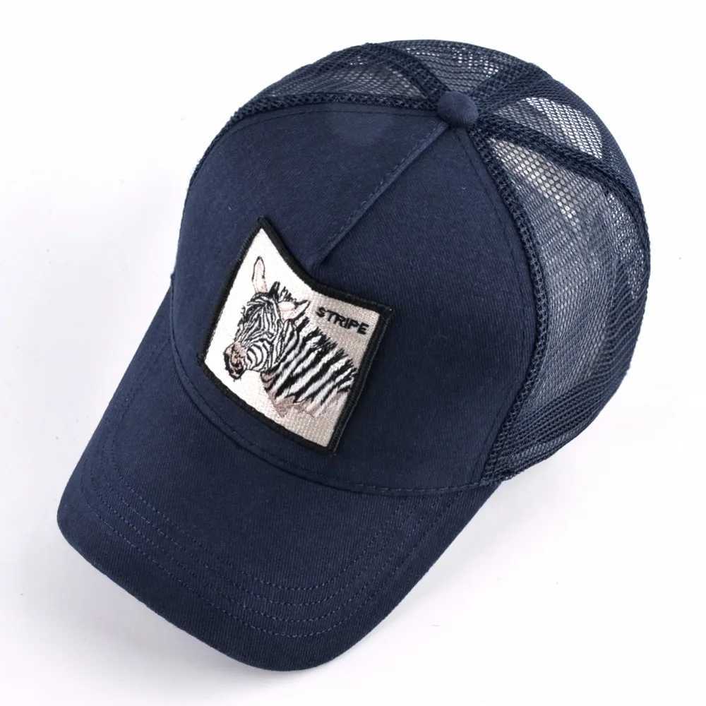 High Quality Zebra Embroidery Baseball Cap Women Men Summer Mesh Snapback Hip Hop Hat Fashion Unisex Trucker Bone Casquette W250614