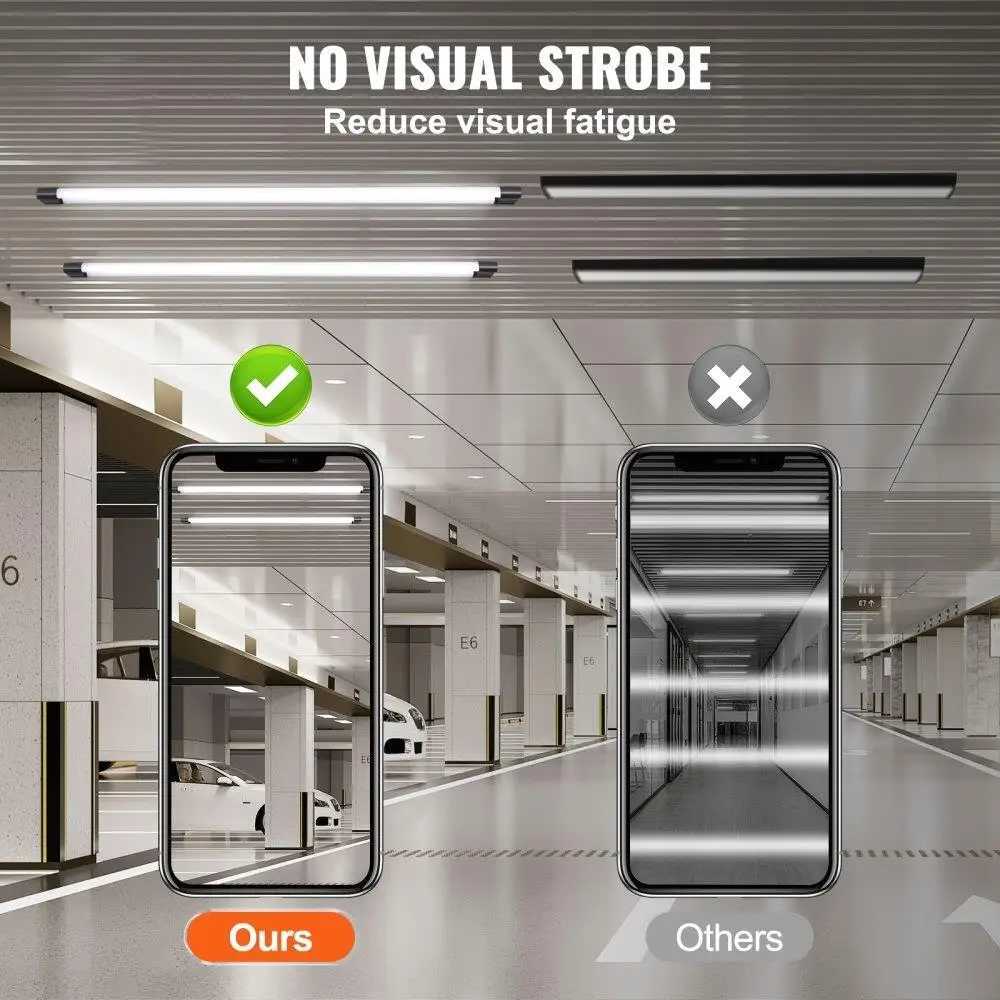 10 Pack Shop Light 4FT 40W Linkable Fixture 4500LM Surface Hanging Ceiling Light 59in Power Cord ONOFF Switch for garage XJ2500613