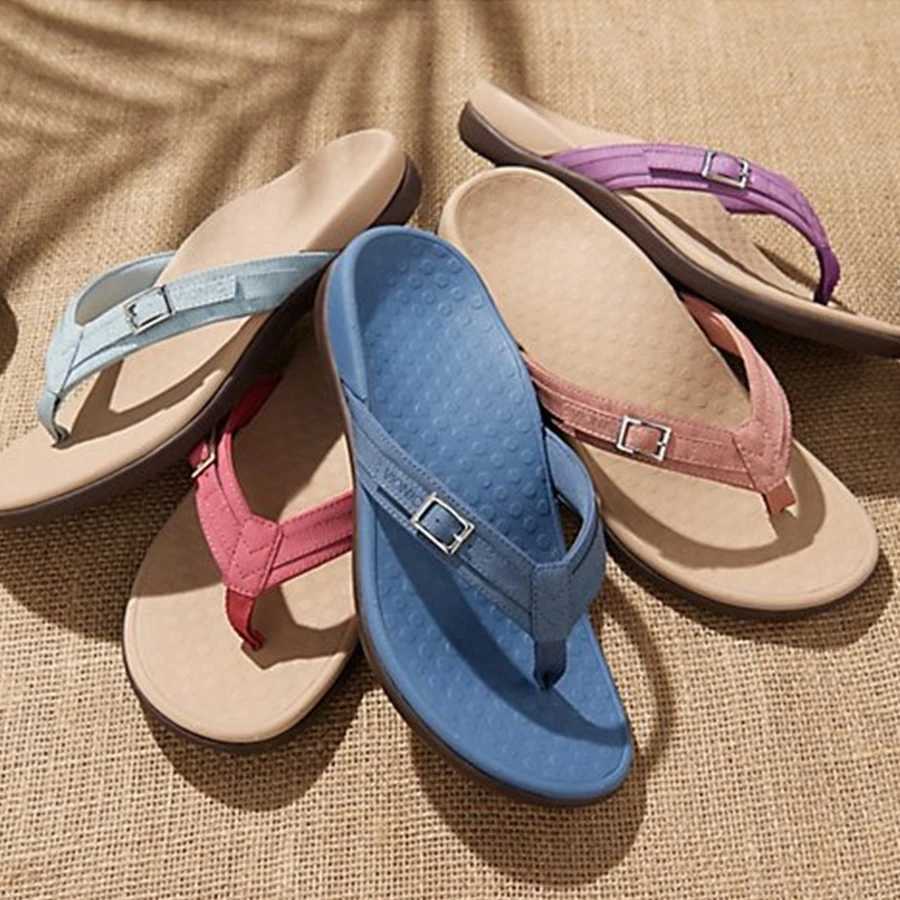 Secret Dig Women Sandals Arch Support Flip Flops for Plantar Fasciitis Comfort Summer Sandals Flat Bottomed Casual Flip Flops Z250614