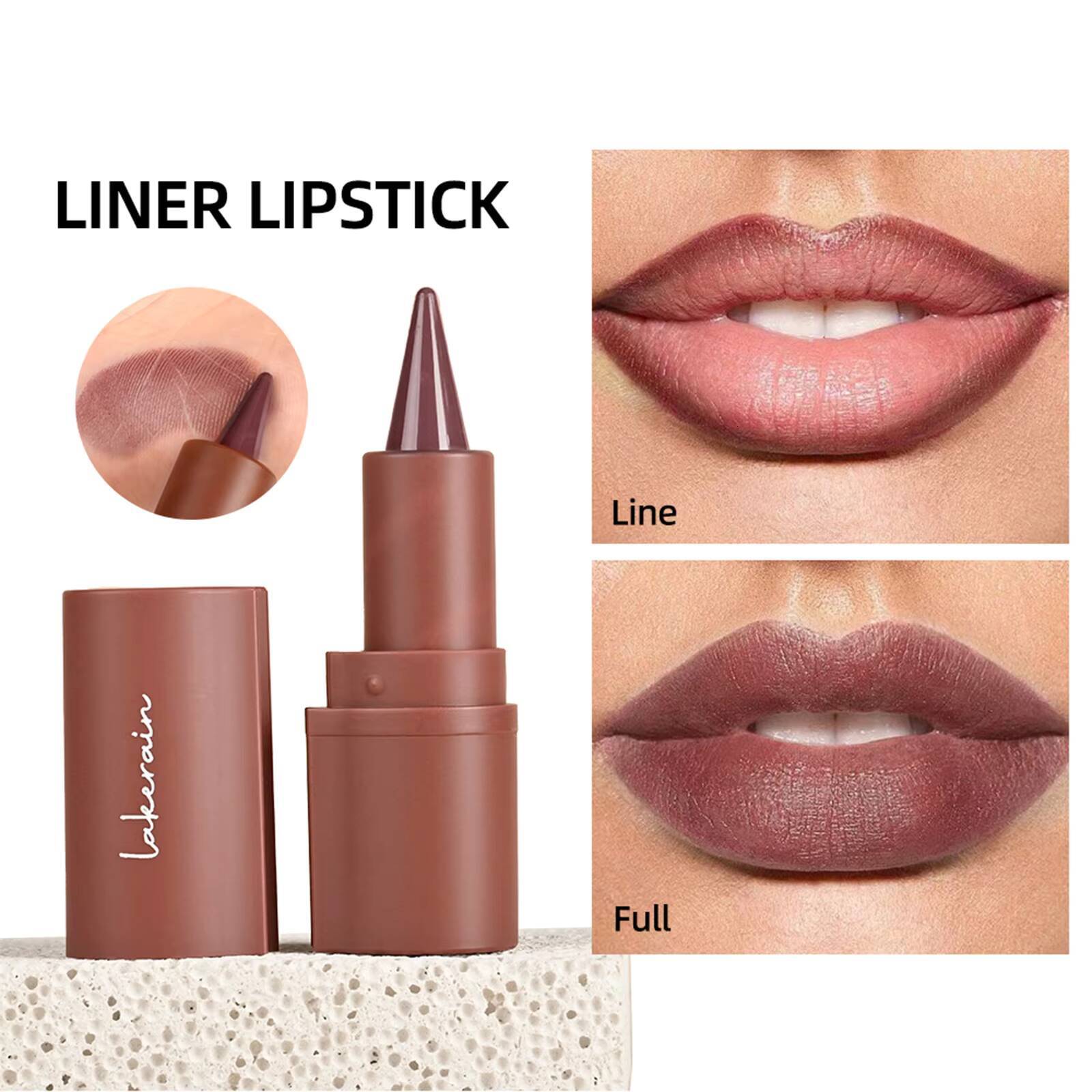 Lakerain 6 long lasting easy color liner waterproof non-stick matte moisturizing lip line lipstick happy