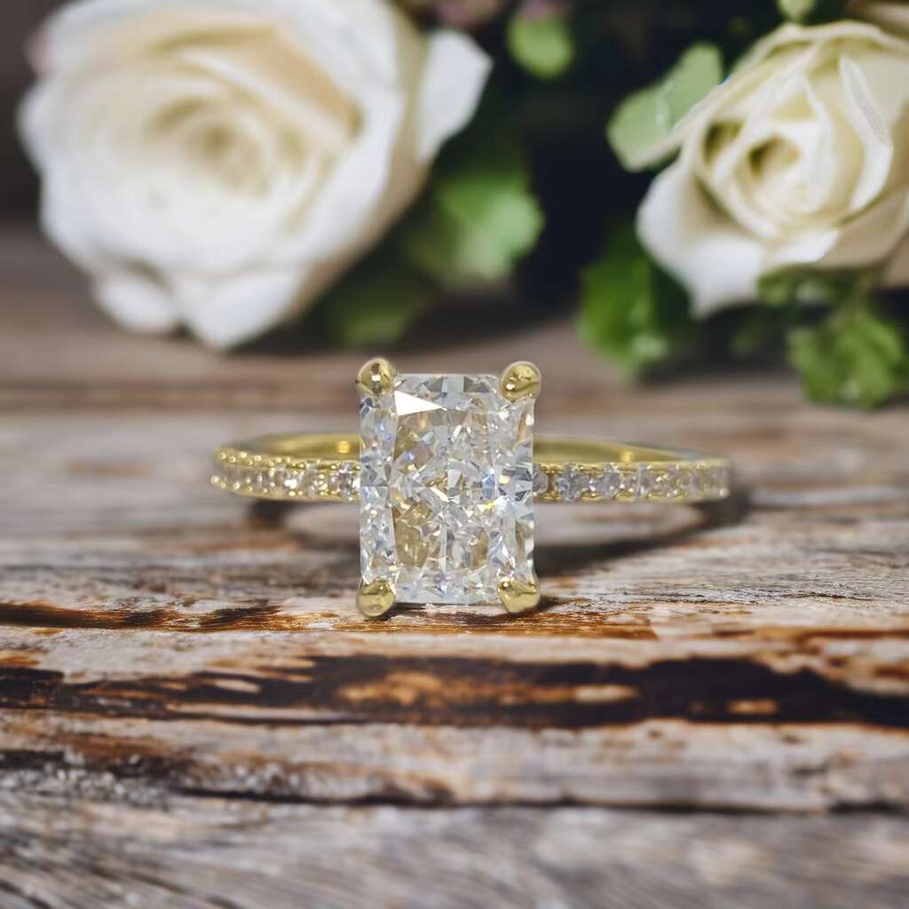 Fine Jewelry VS1 D 925 Sterling Silver Moissanite Diamond 2CT Finger Ring Tarnish Free 925 Silver Wedding Bands Engagement Party